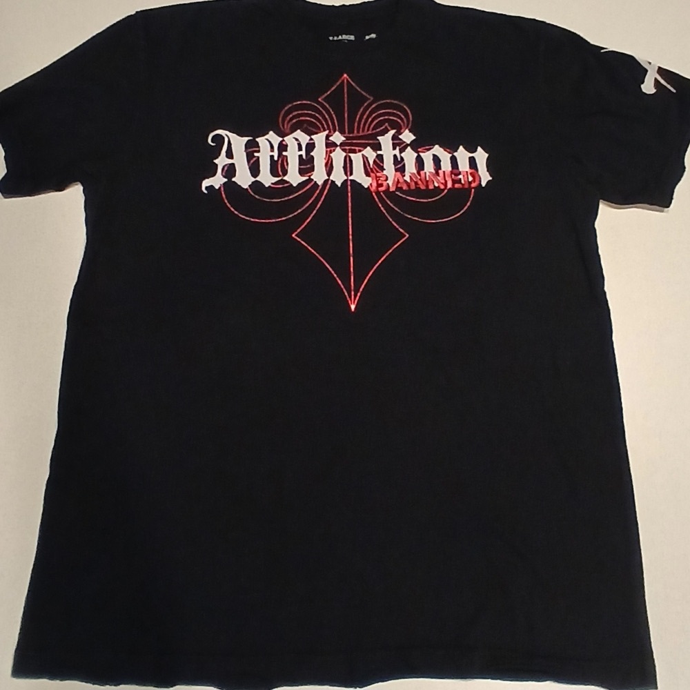 Vintage Affliction T-shirt  Double Side Metallic Red & White Graphic Men XL